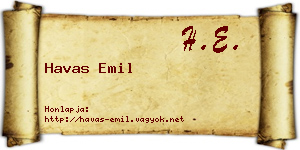 Havas Emil névjegykártya